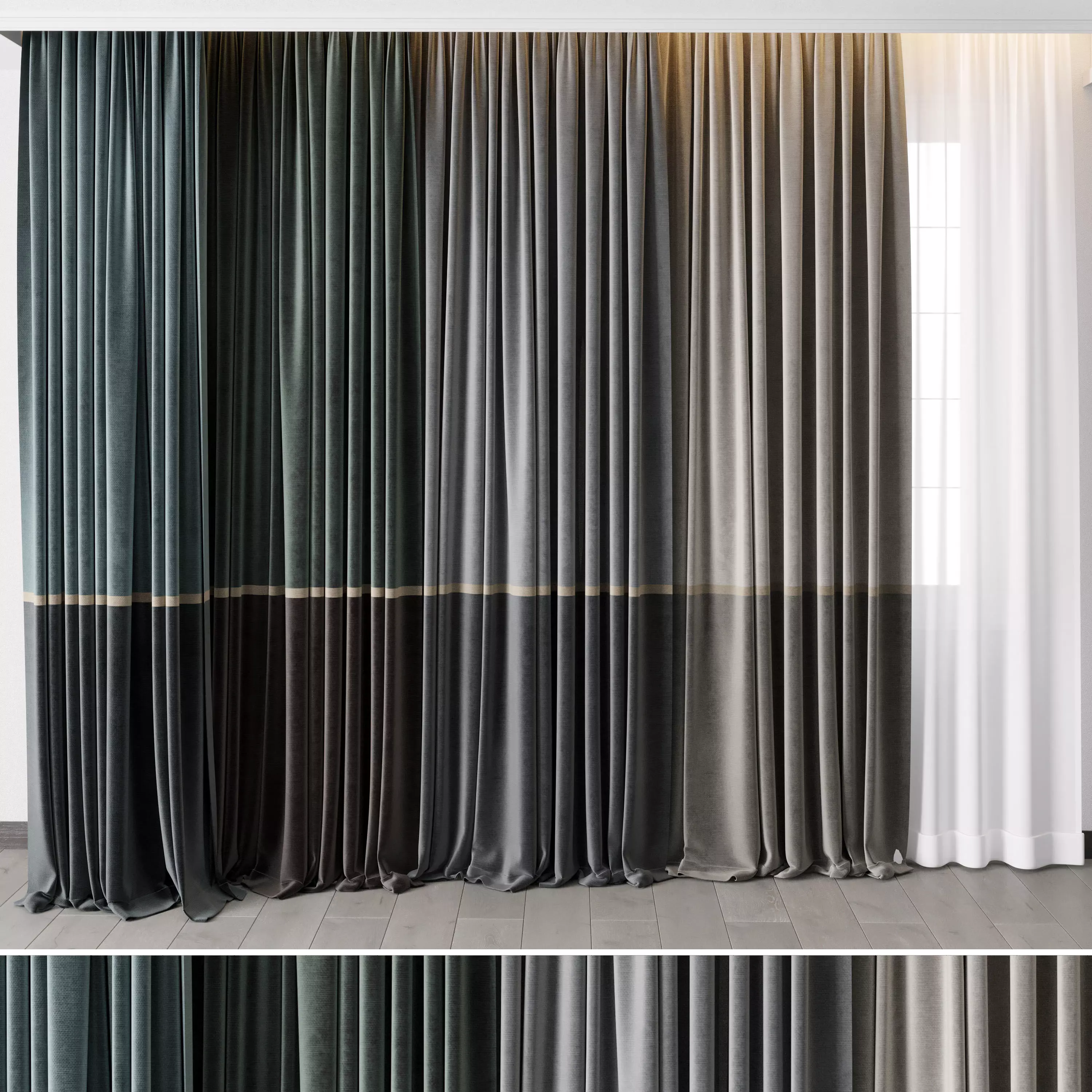 Hadi curtains 92 Low-poly 3D model_0