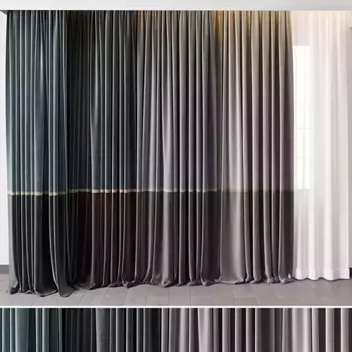Hadi curtains 92 Low-poly 3D model
