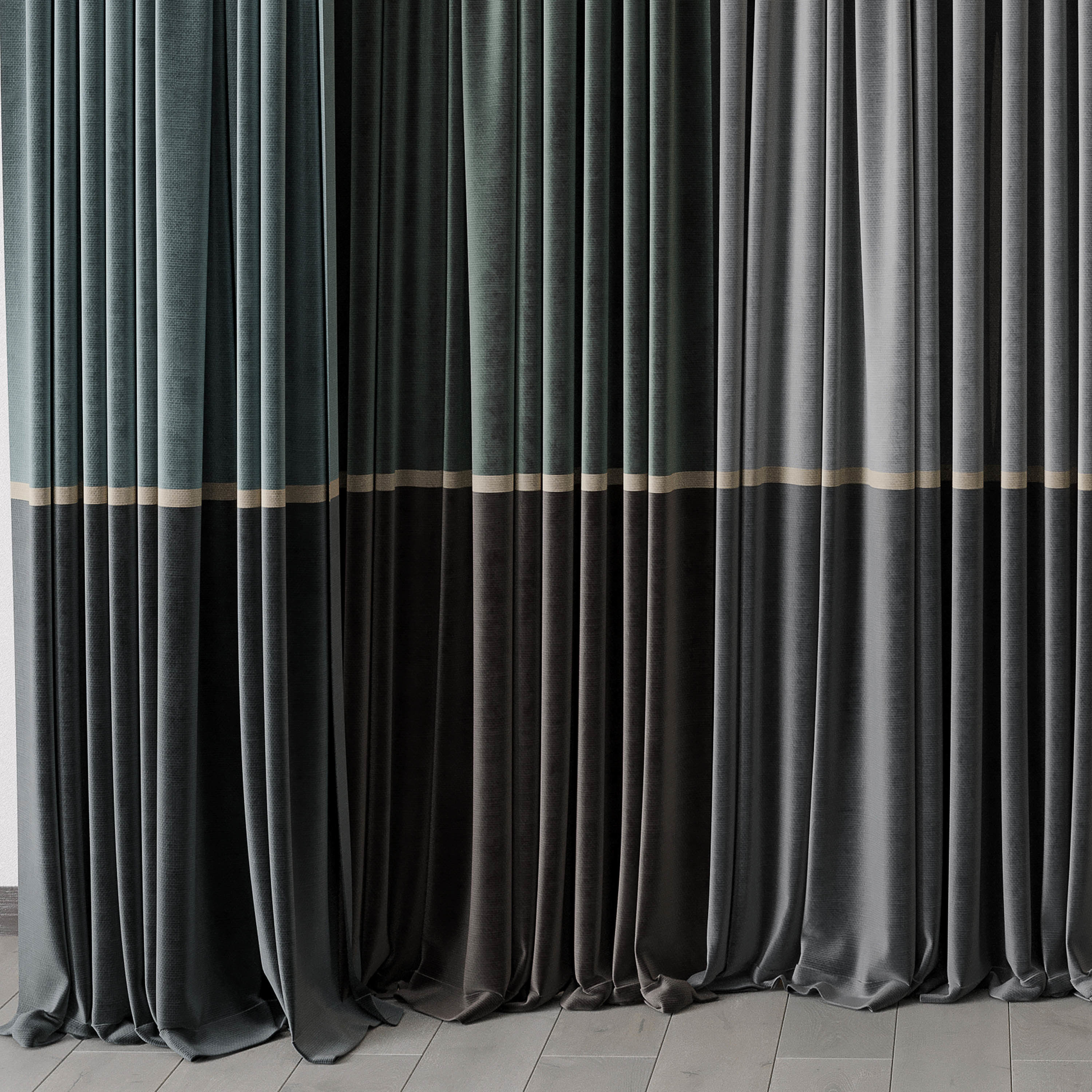 Hadi curtains 92 Low-poly 3D model_3