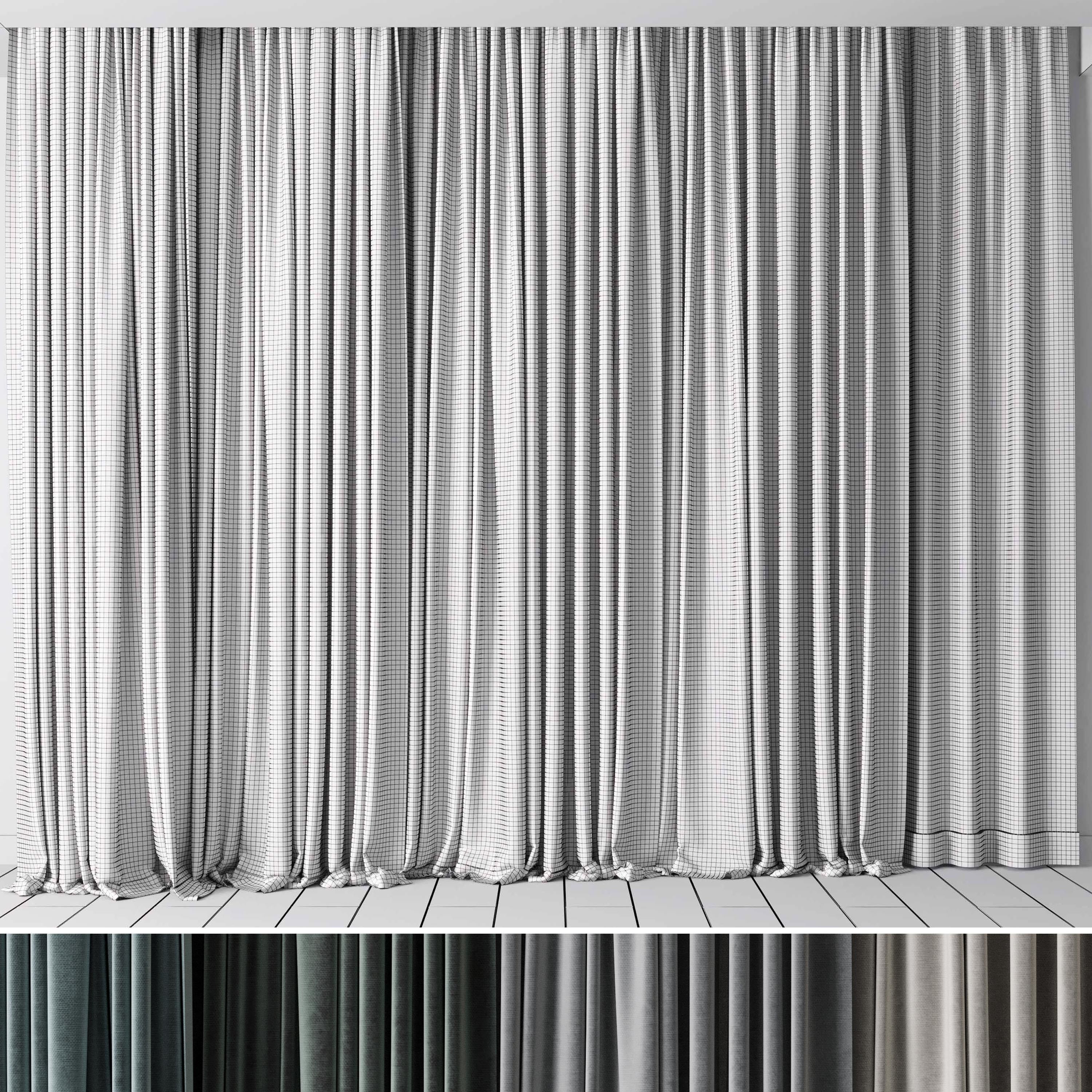 Hadi curtains 92 Low-poly 3D model_6