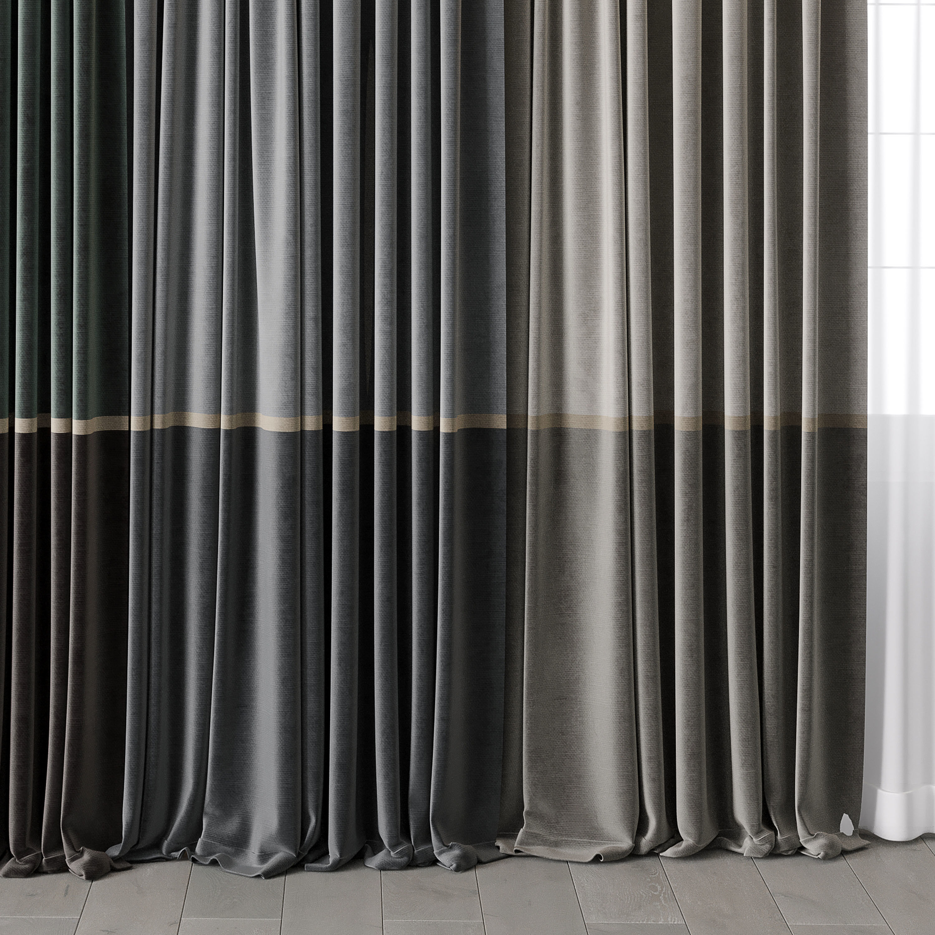 Hadi curtains 92 Low-poly 3D model_5