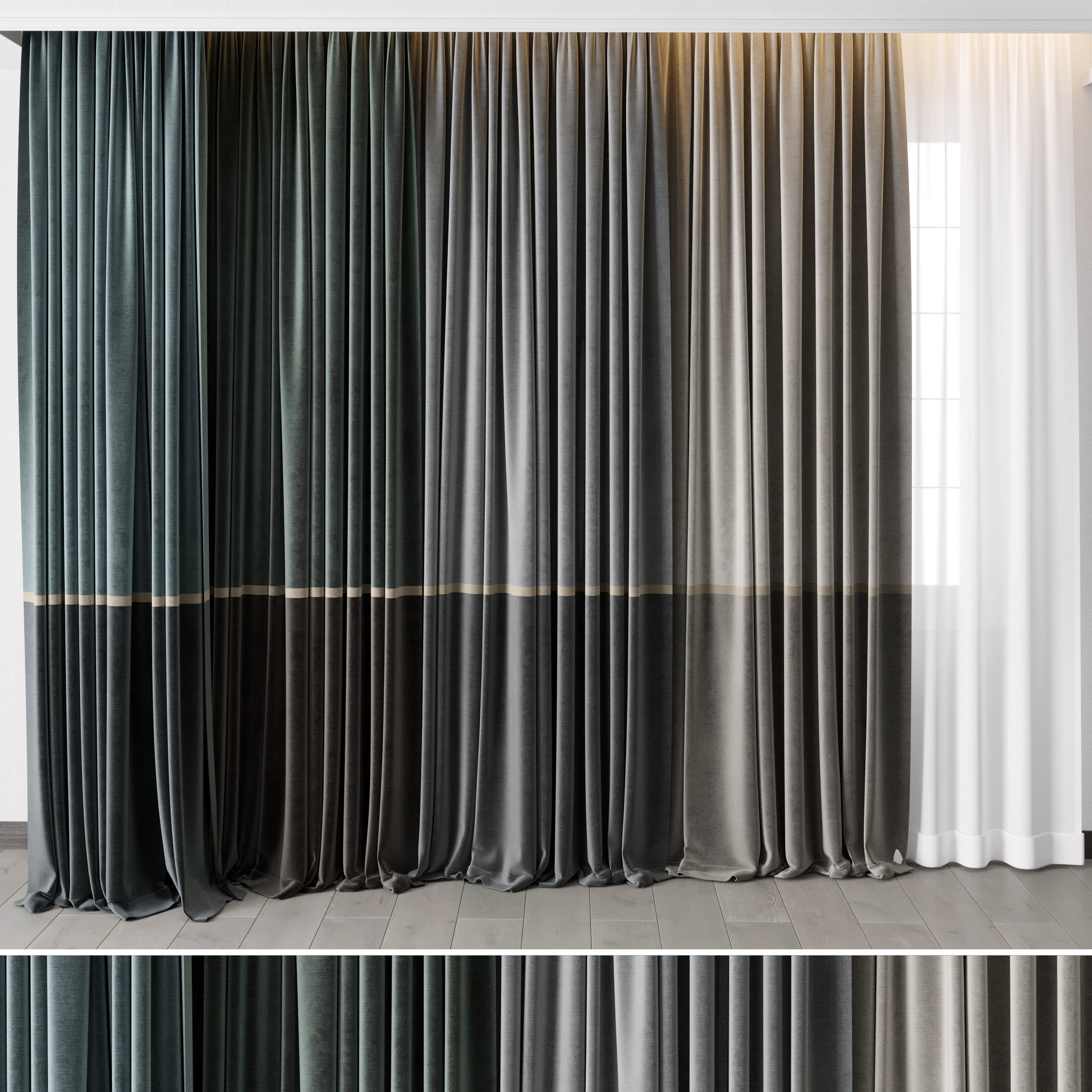 Hadi curtains 92 Low-poly 3D model_4