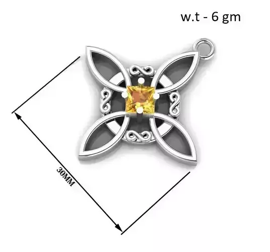 Witch Knot Pendant With Gemstone