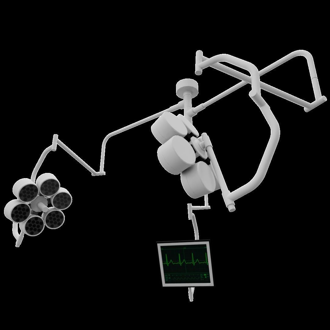 Operating Lights Low-poly 3D model_3