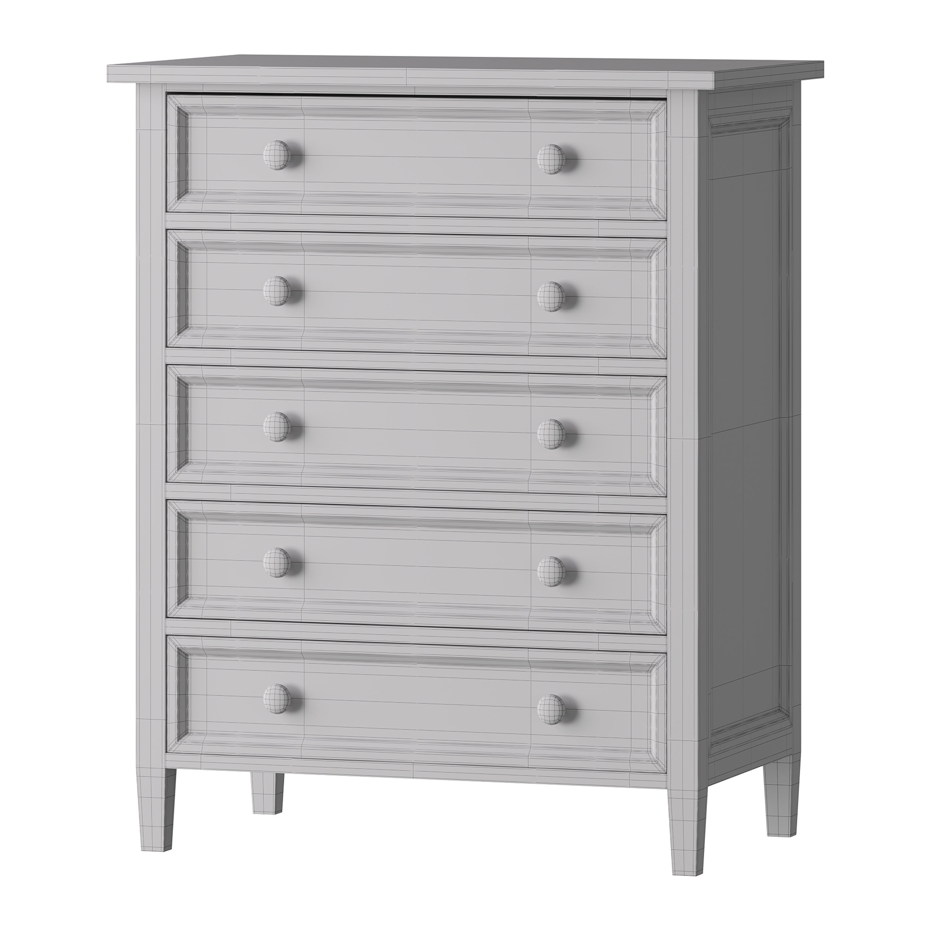 Harbor Grey 5-Drawer Chest 3D model_16