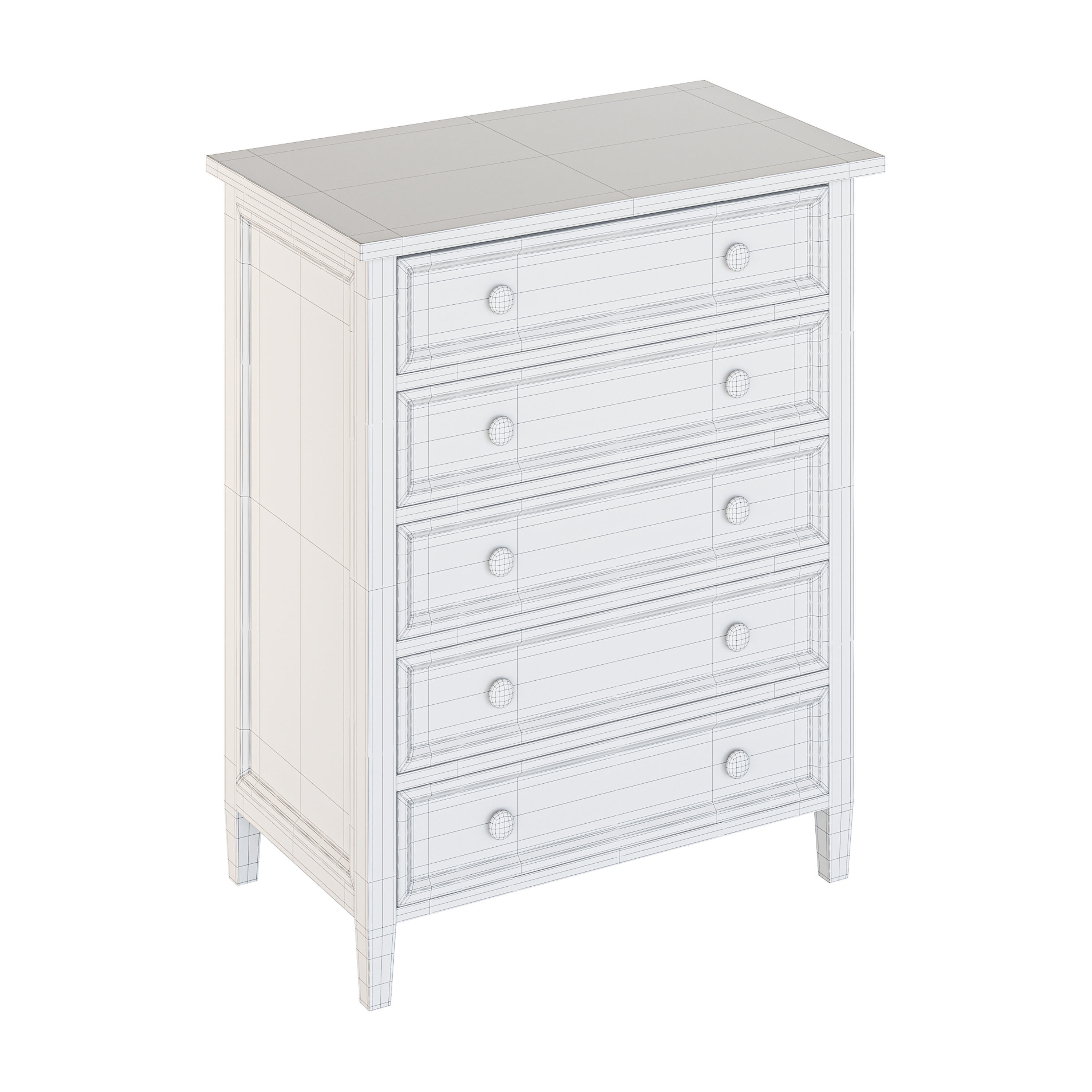 Harbor Grey 5-Drawer Chest 3D model_14