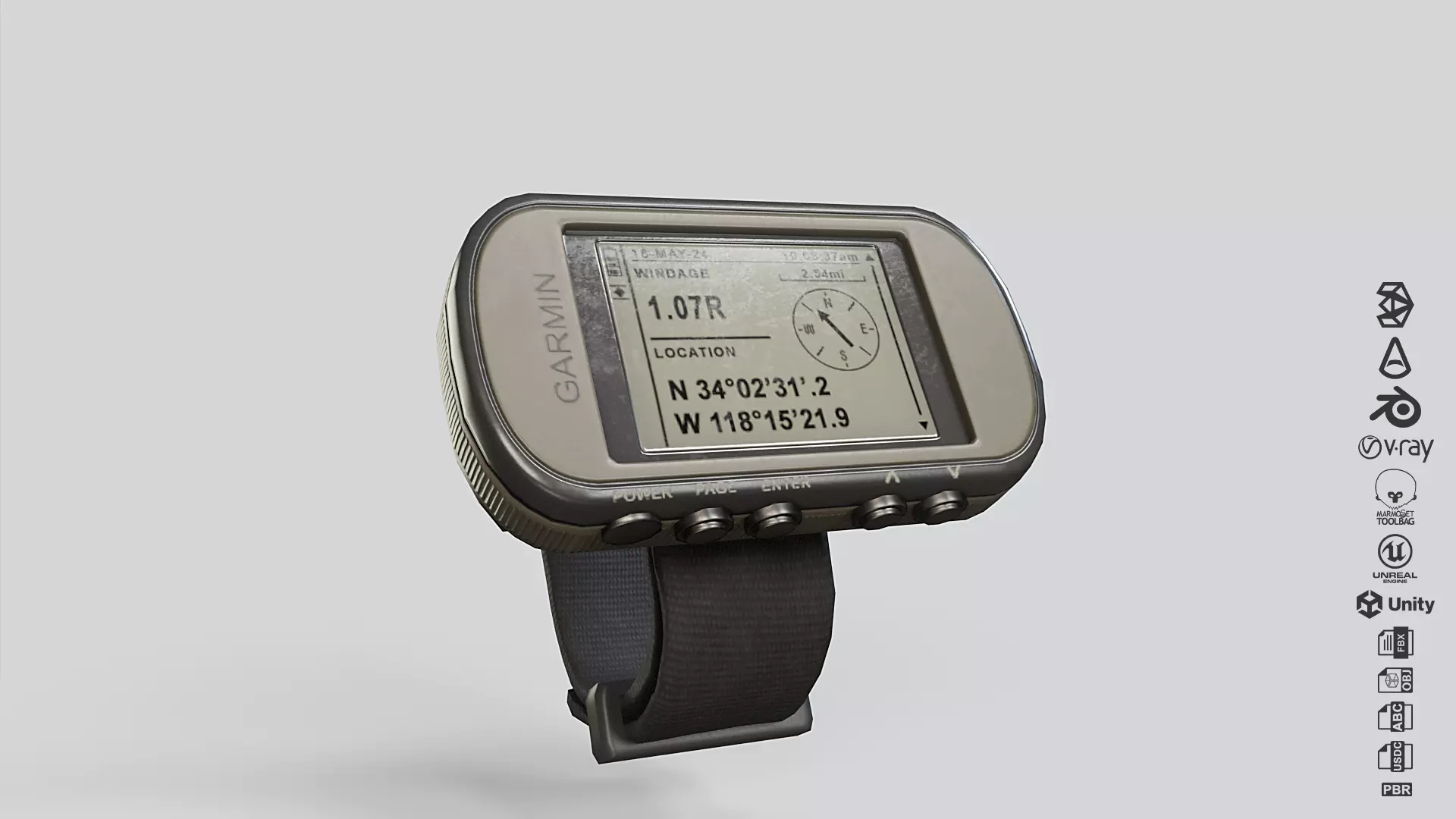 Garmin Foretrex 601 Low-poly 3D model_0