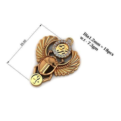 Egyptian Scarab Beetle Pendant 3D print model