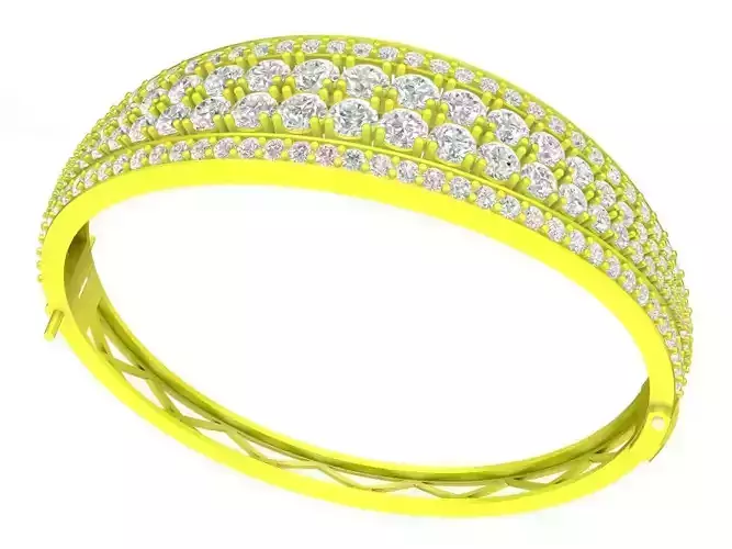 A6430 Italy Pave Diamond Women Bangle 3D Model