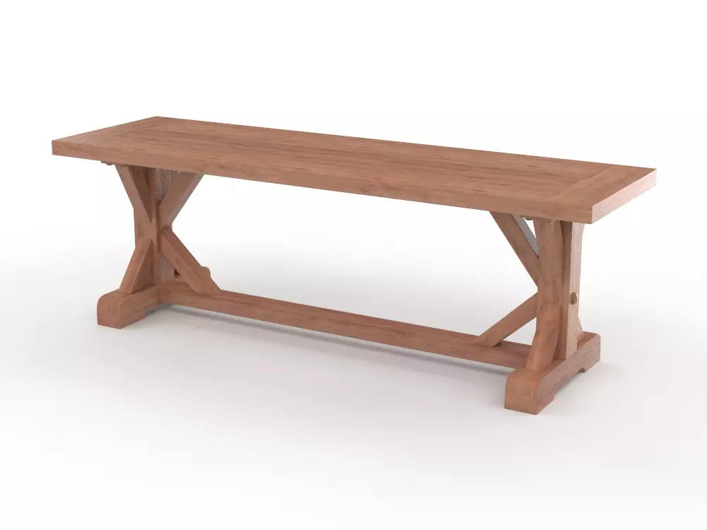 Wood table 3D model_0