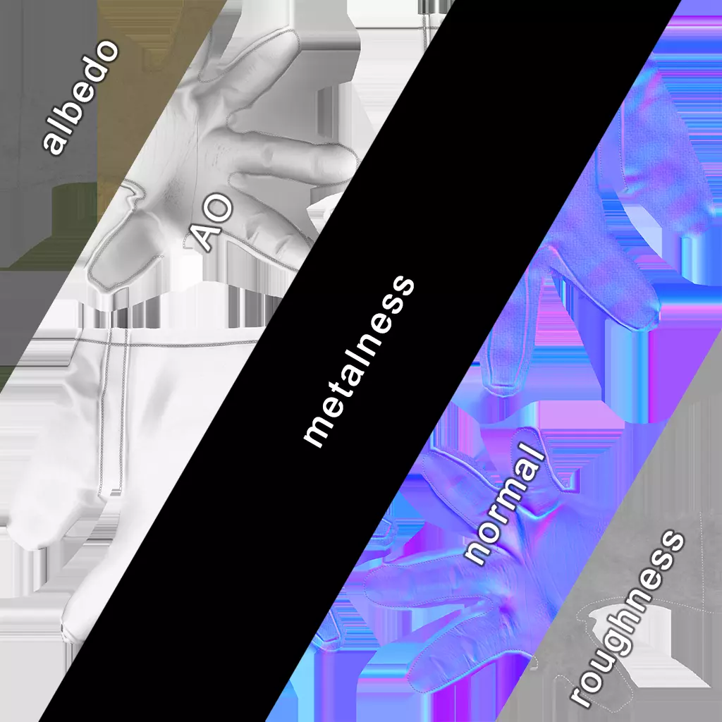 Nomex Flight Gloves Low-poly 3D model_5