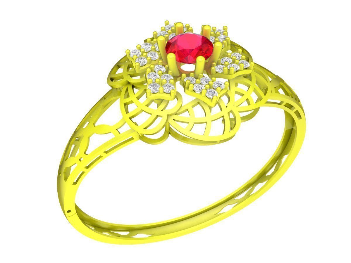 A6439 Fashion Diamond Women Bangle Bracelets 3D print model_1