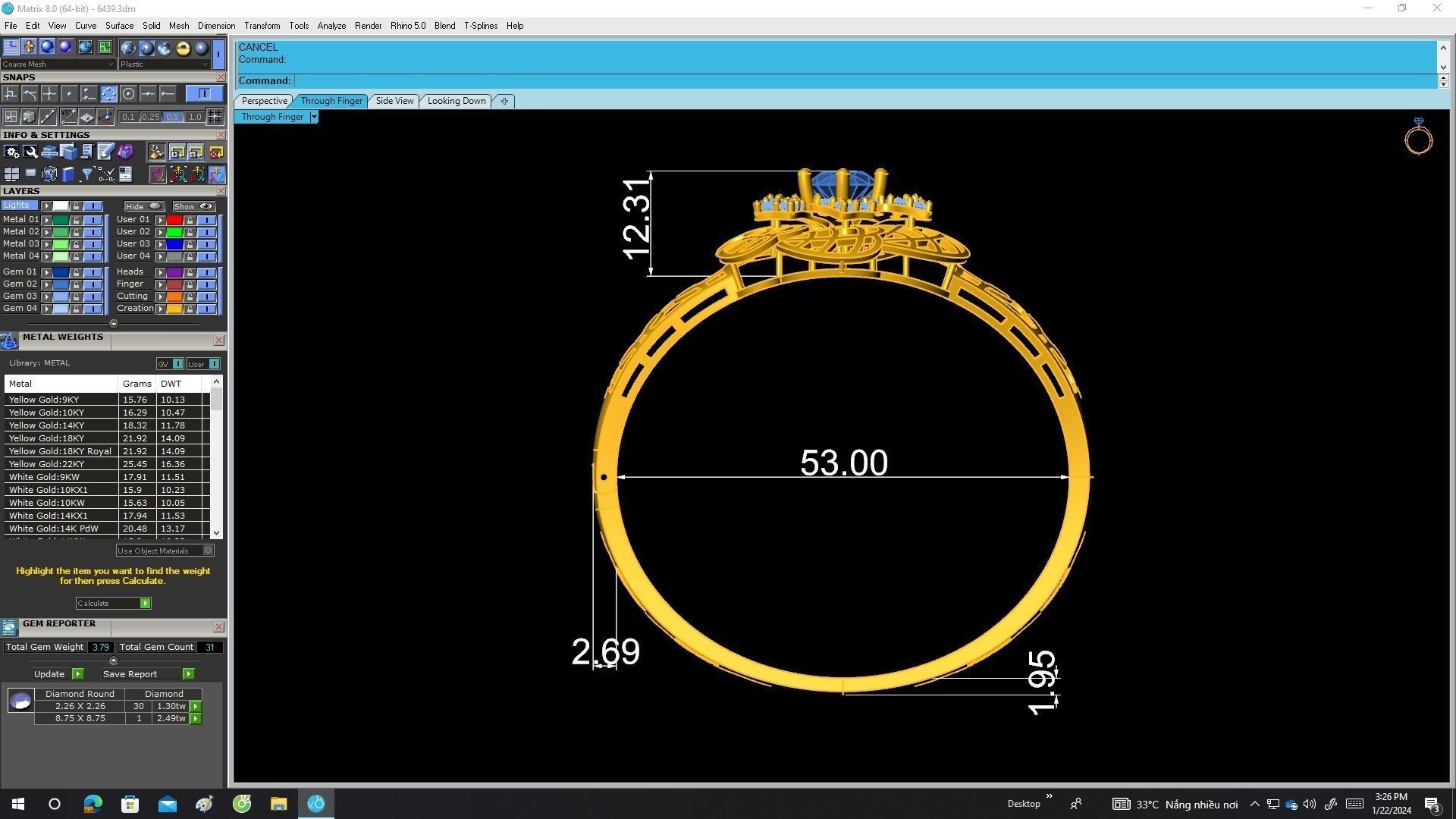 A6439 Fashion Diamond Women Bangle Bracelets 3D print model_6