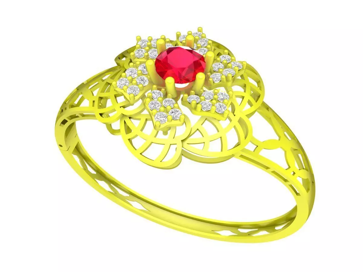 A6439 Fashion Diamond Women Bangle Bracelets 3D print model_0