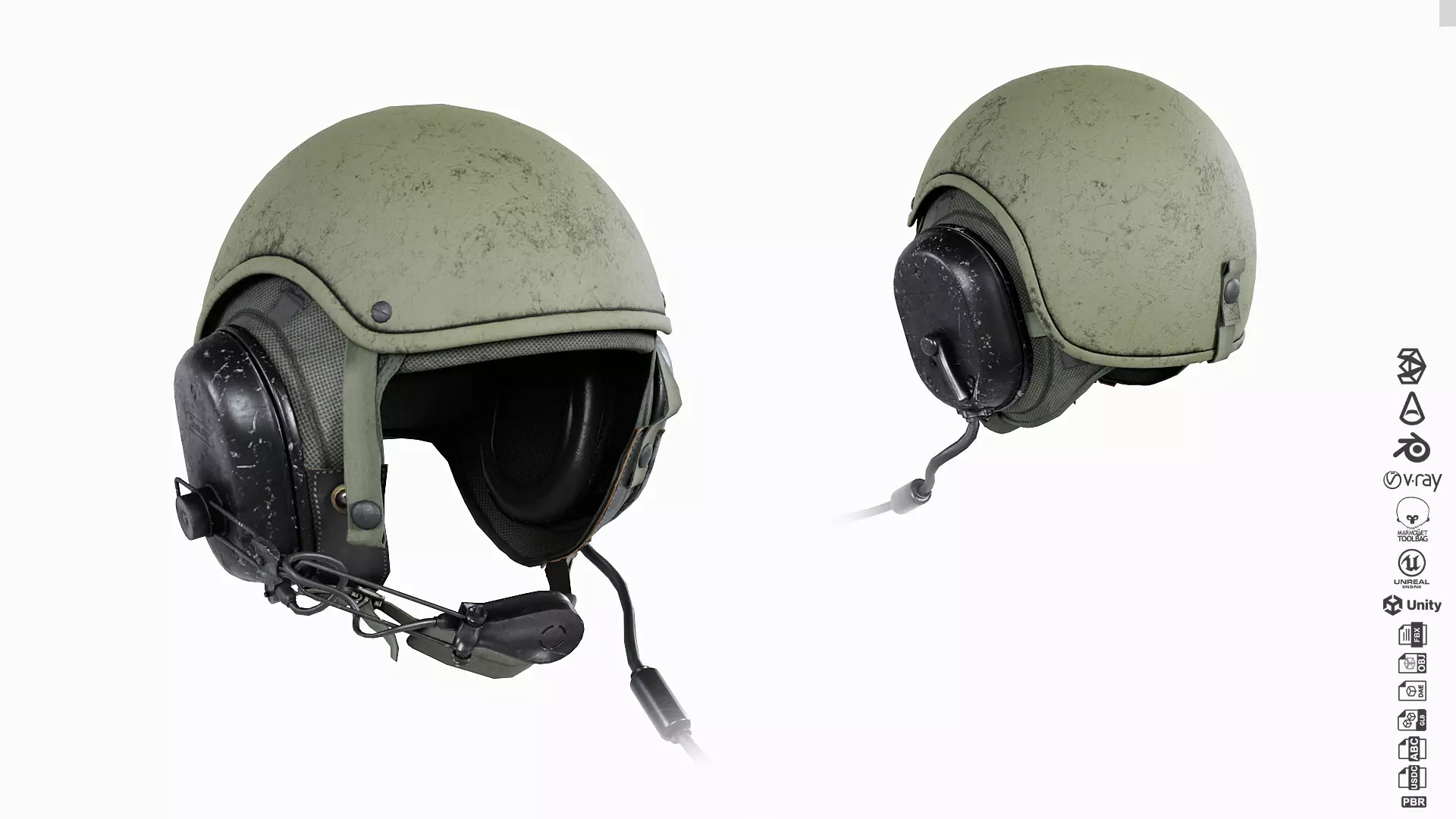 3D model Gentex CVC - Combat Vehicle Crewman Helmet VR / AR / low