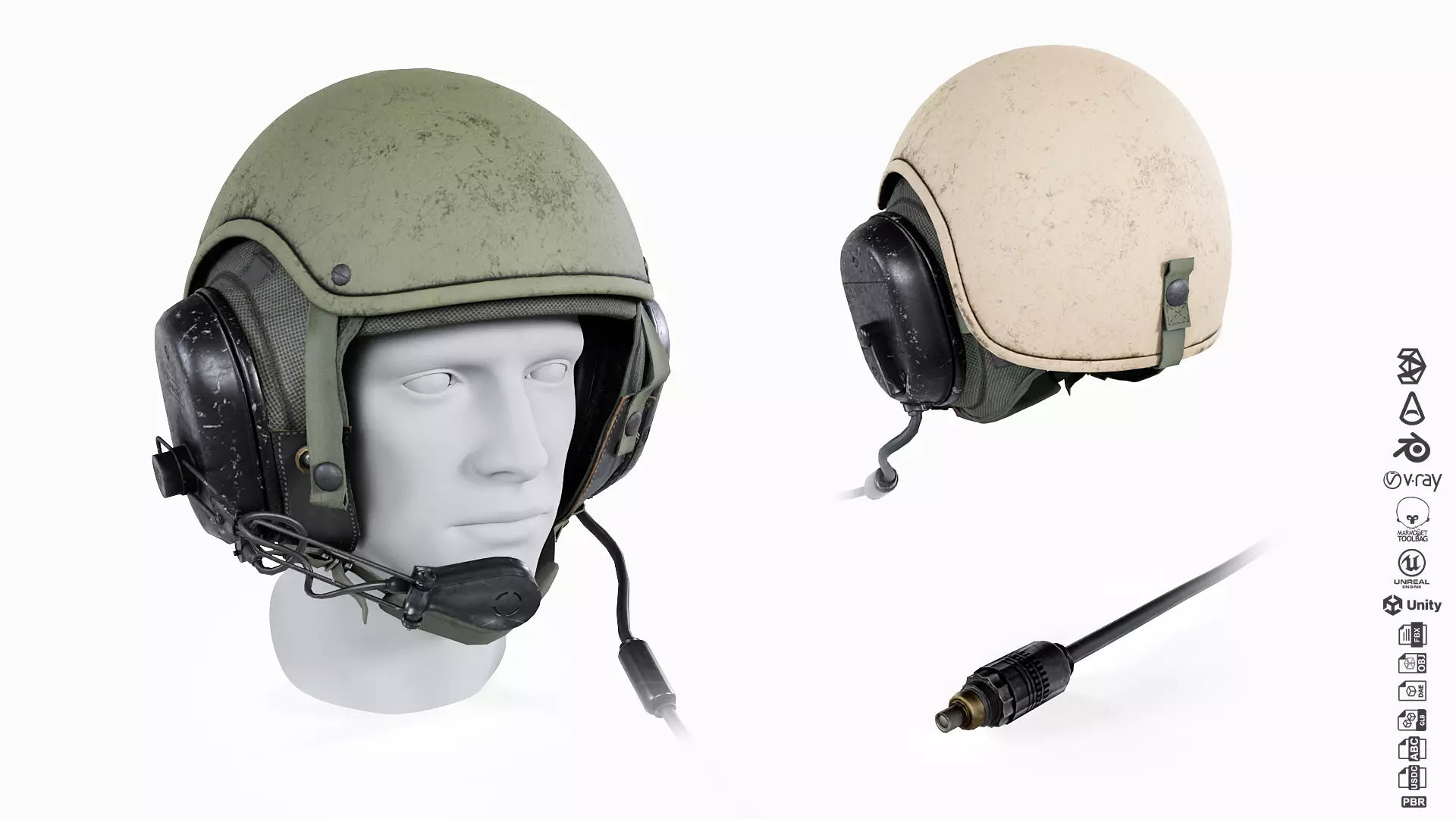 3D model Gentex CVC - Combat Vehicle Crewman Helmet VR / AR / low