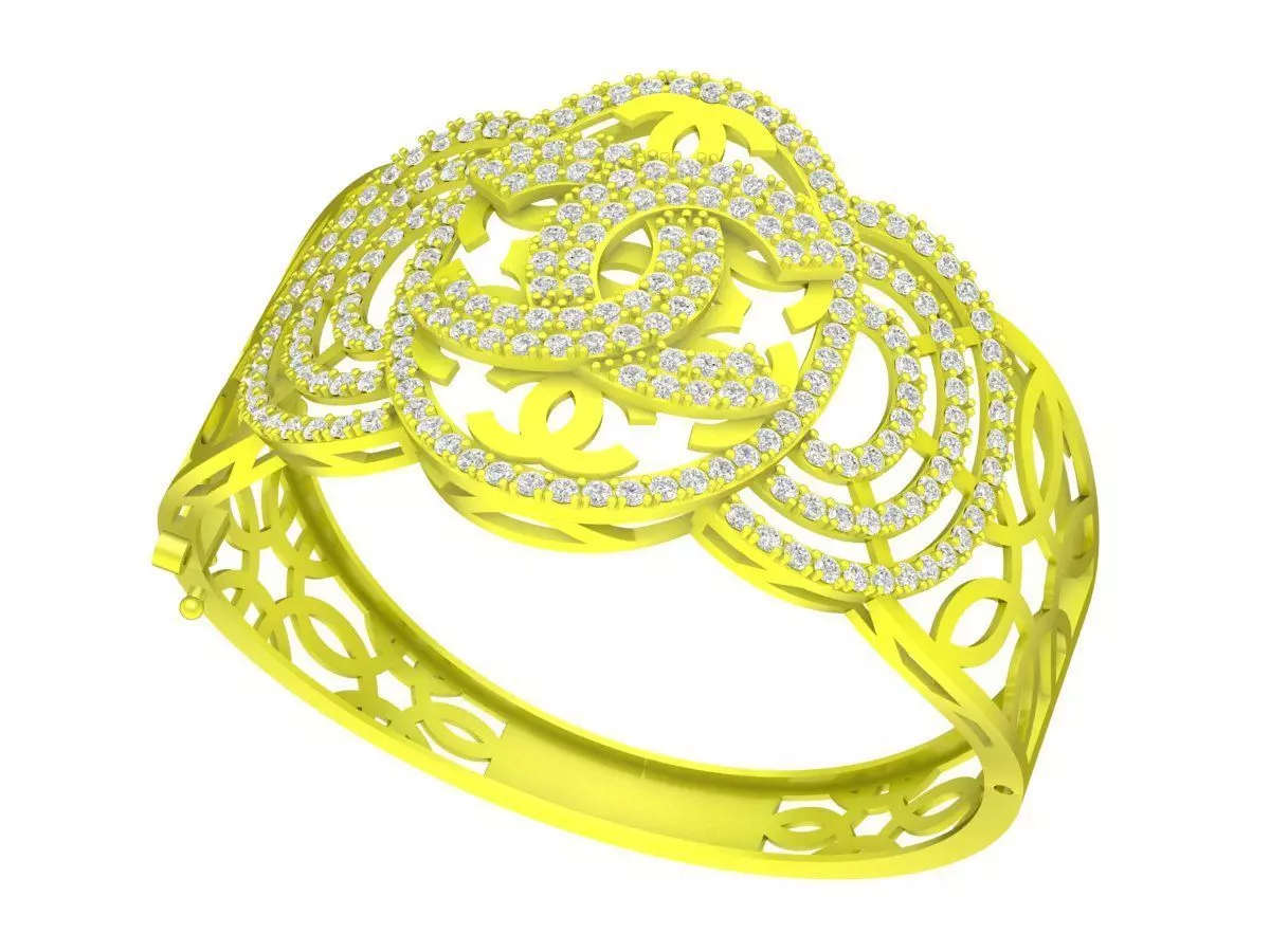 A6442 Luxury Diamond Women Bangle 3D print model_0