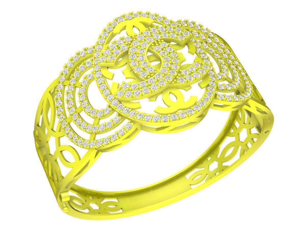 A6442 Luxury Diamond Women Bangle 3D print model_2