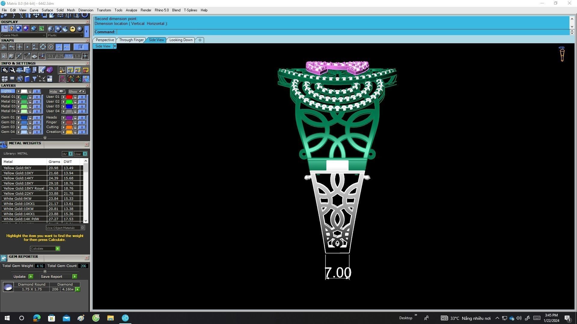 A6442 Luxury Diamond Women Bangle 3D print model_7