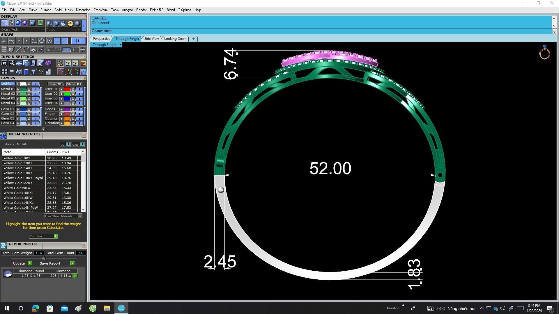 A6442 Luxury Diamond Women Bangle 3D print model_6