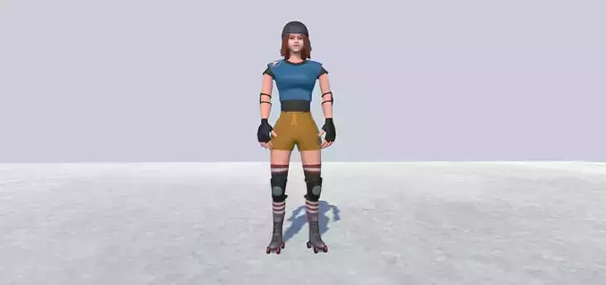 inline skater female avatar Rigged