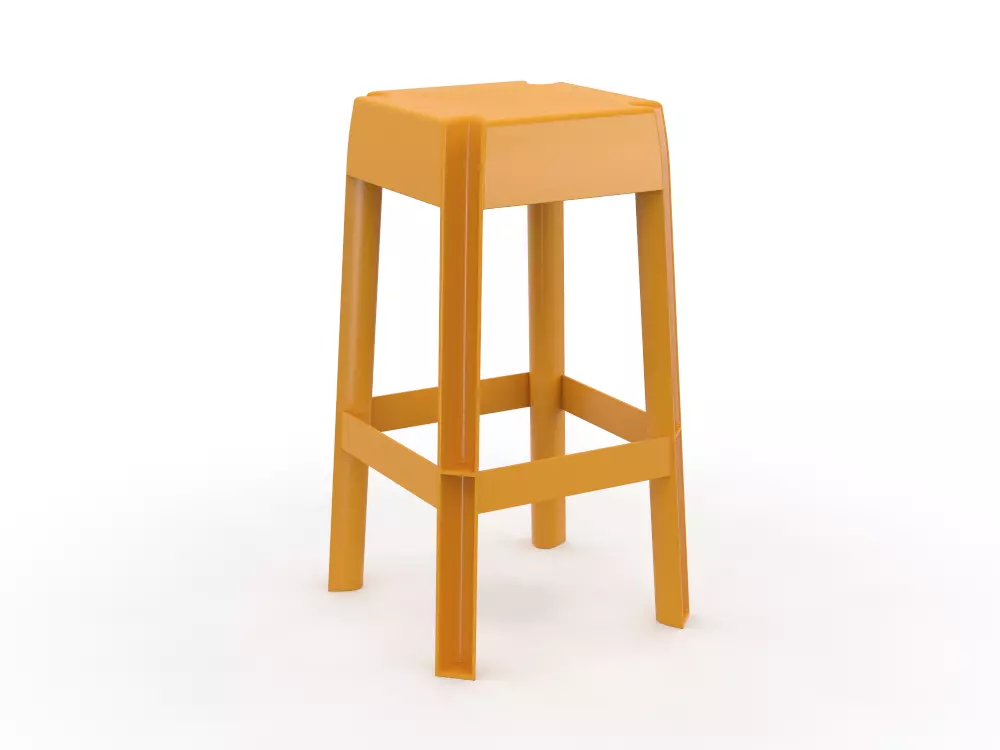Yellow chair 3D model_0