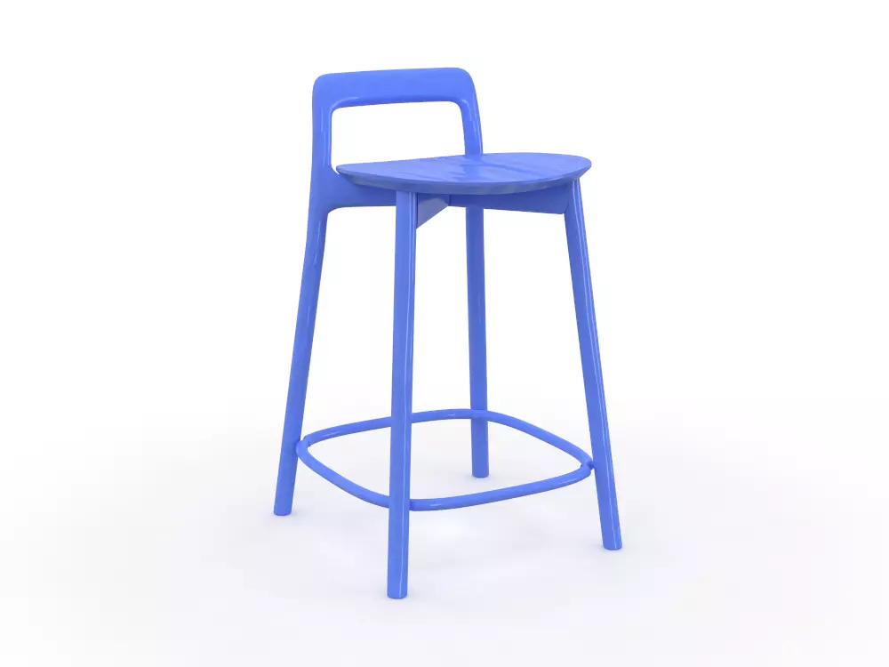 Blue chair 3D model_0