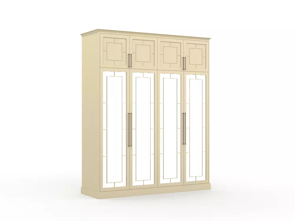 Wood closet 3D model_0
