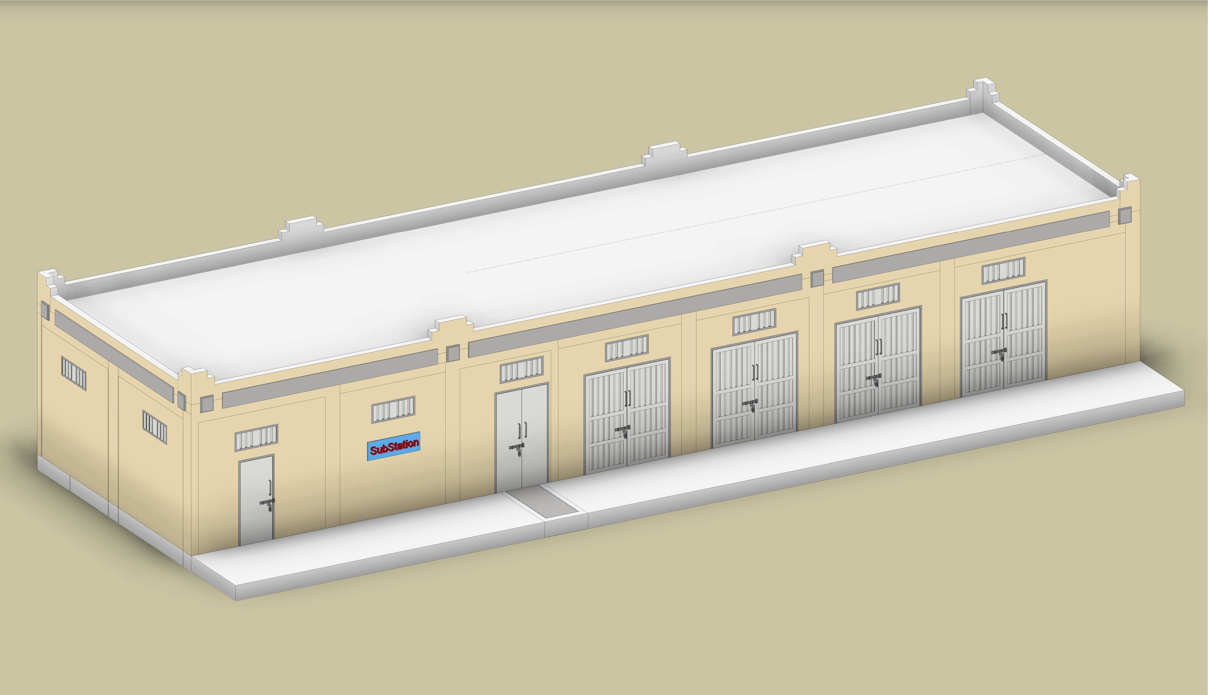Electrical Substation 26m Building in Revit 3D model_11