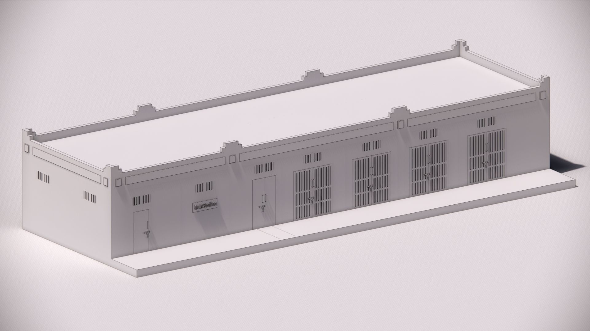 Electrical Substation 26m Building in Revit 3D model_9