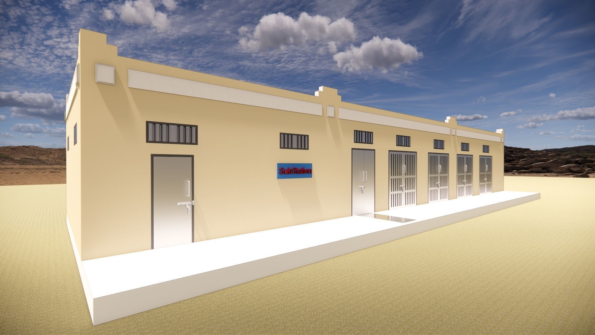 Electrical Substation 26m Building in Revit 3D model_2