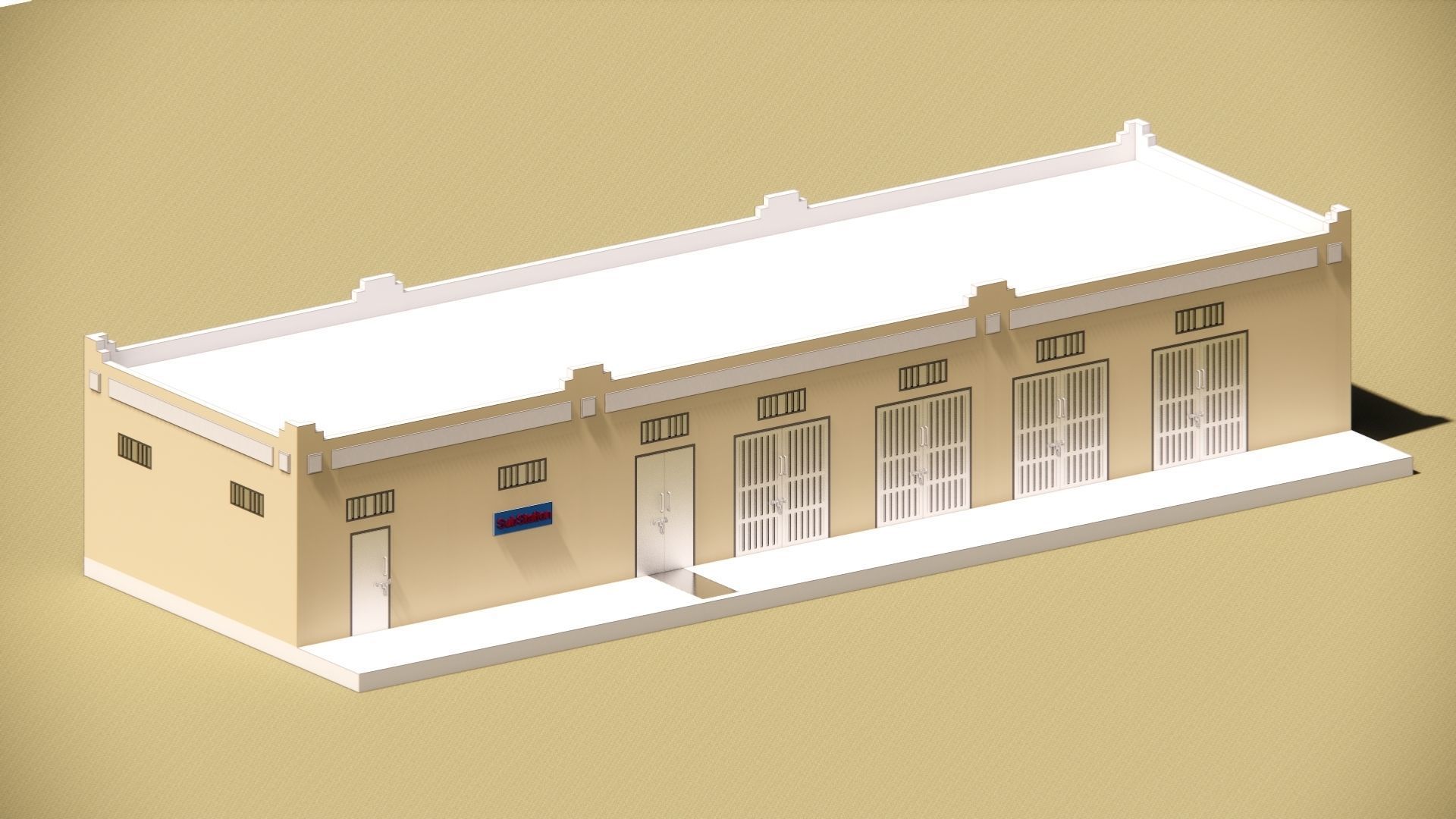 Electrical Substation 26m Building in Revit 3D model_8