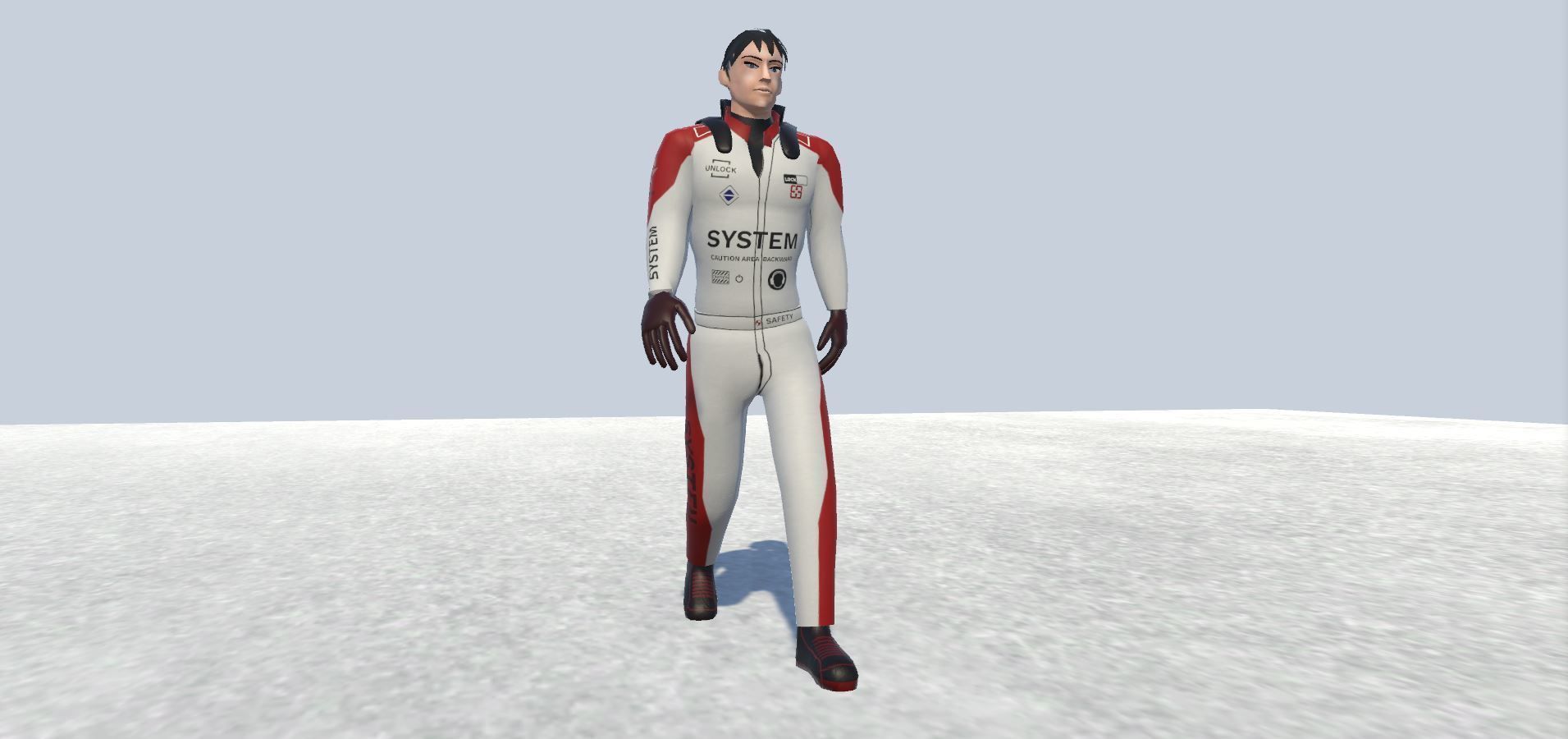 Racer avatar male Rigged Low-poly 3D model_5