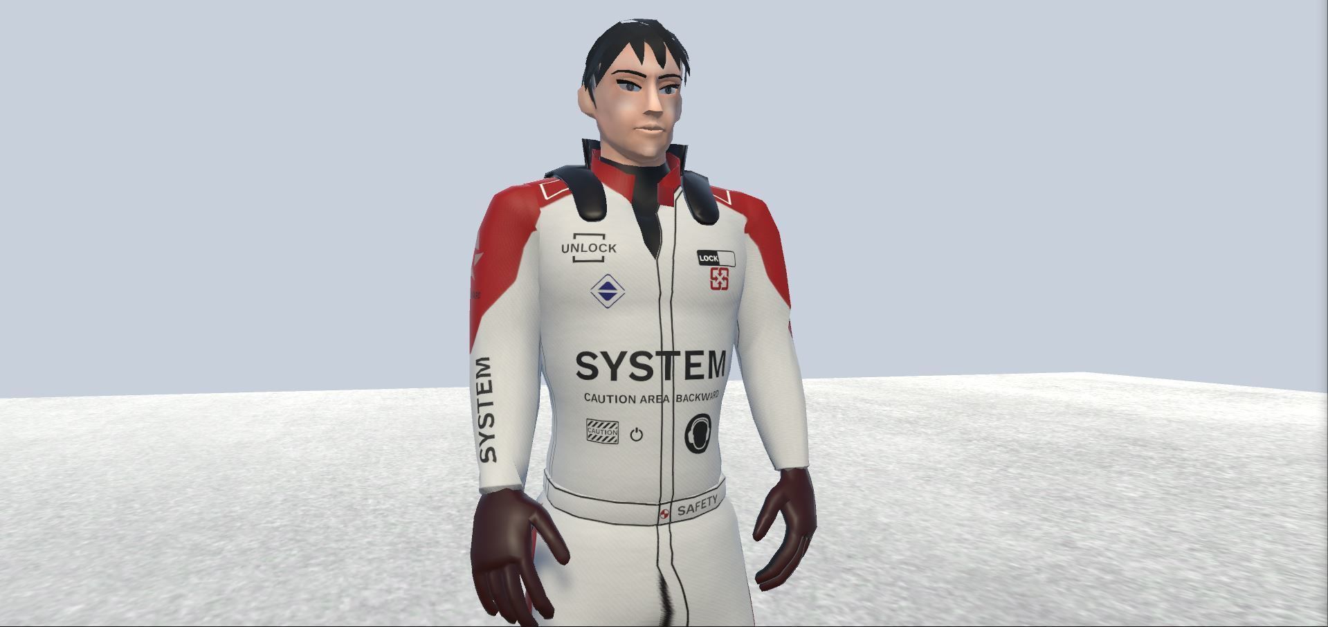Racer avatar male Rigged Low-poly 3D model_4