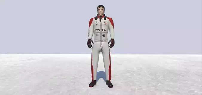 Racer avatar male Rigged Low-poly 3D model