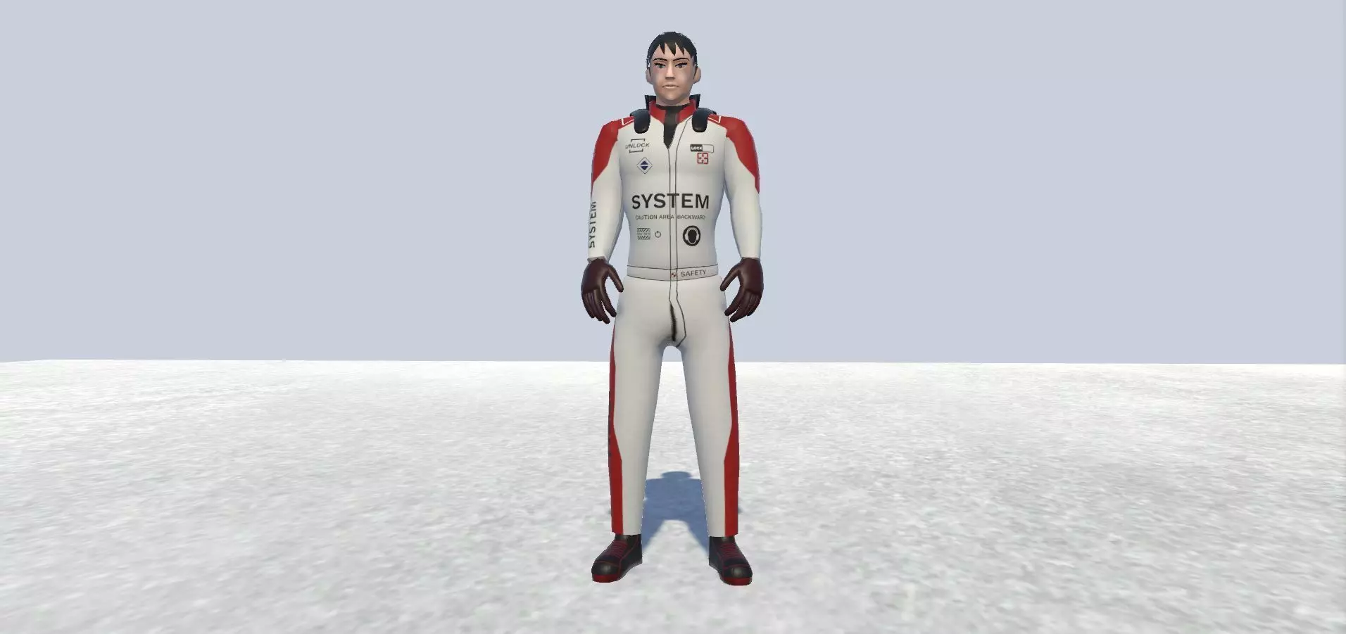 Racer avatar male Rigged Low-poly 3D model_0