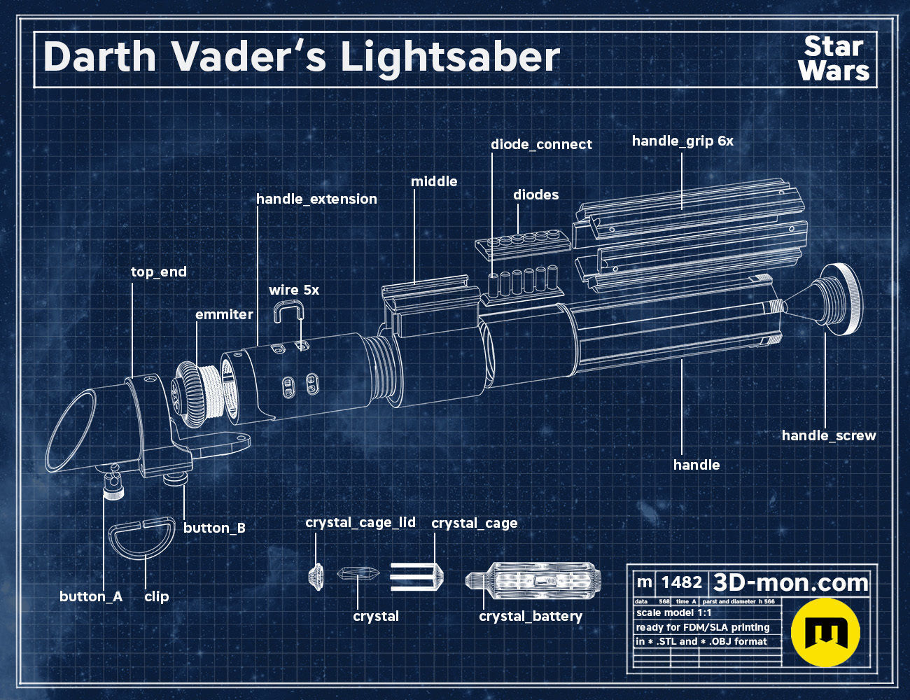 Darth Vader Lightsaber 3D print model_1