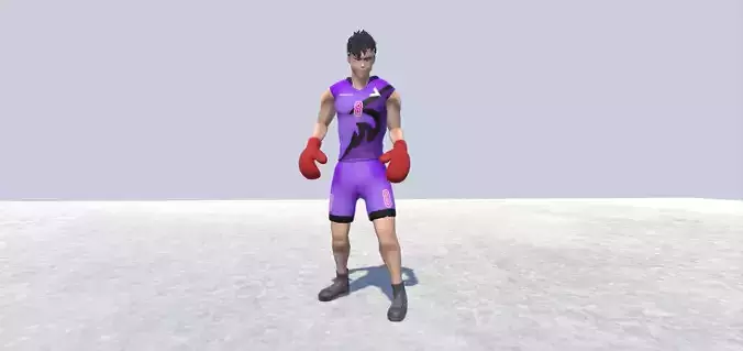 Boxing avatar 1 Rigged Low-poly 3D model