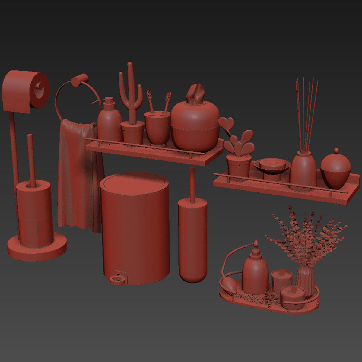 bathroom  set 04 3D model_6