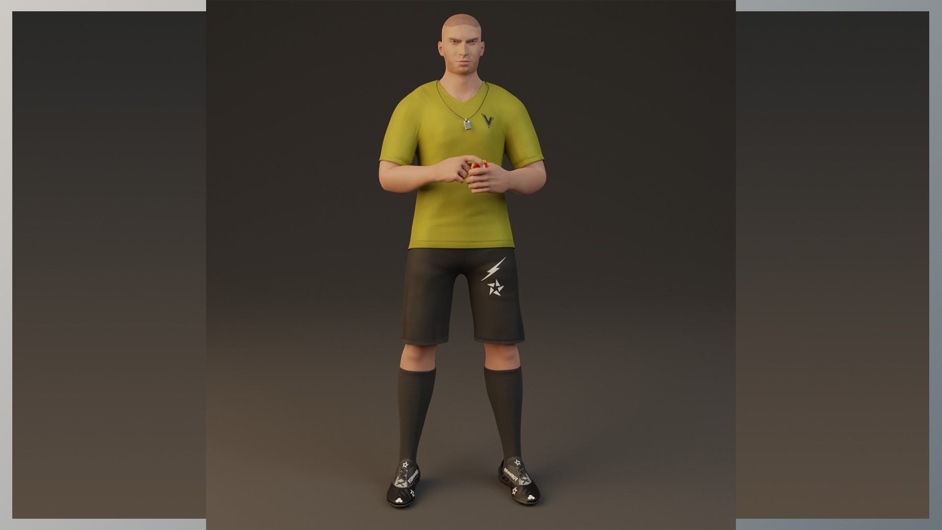 Football Referee game ready character Low-poly 3D model_5
