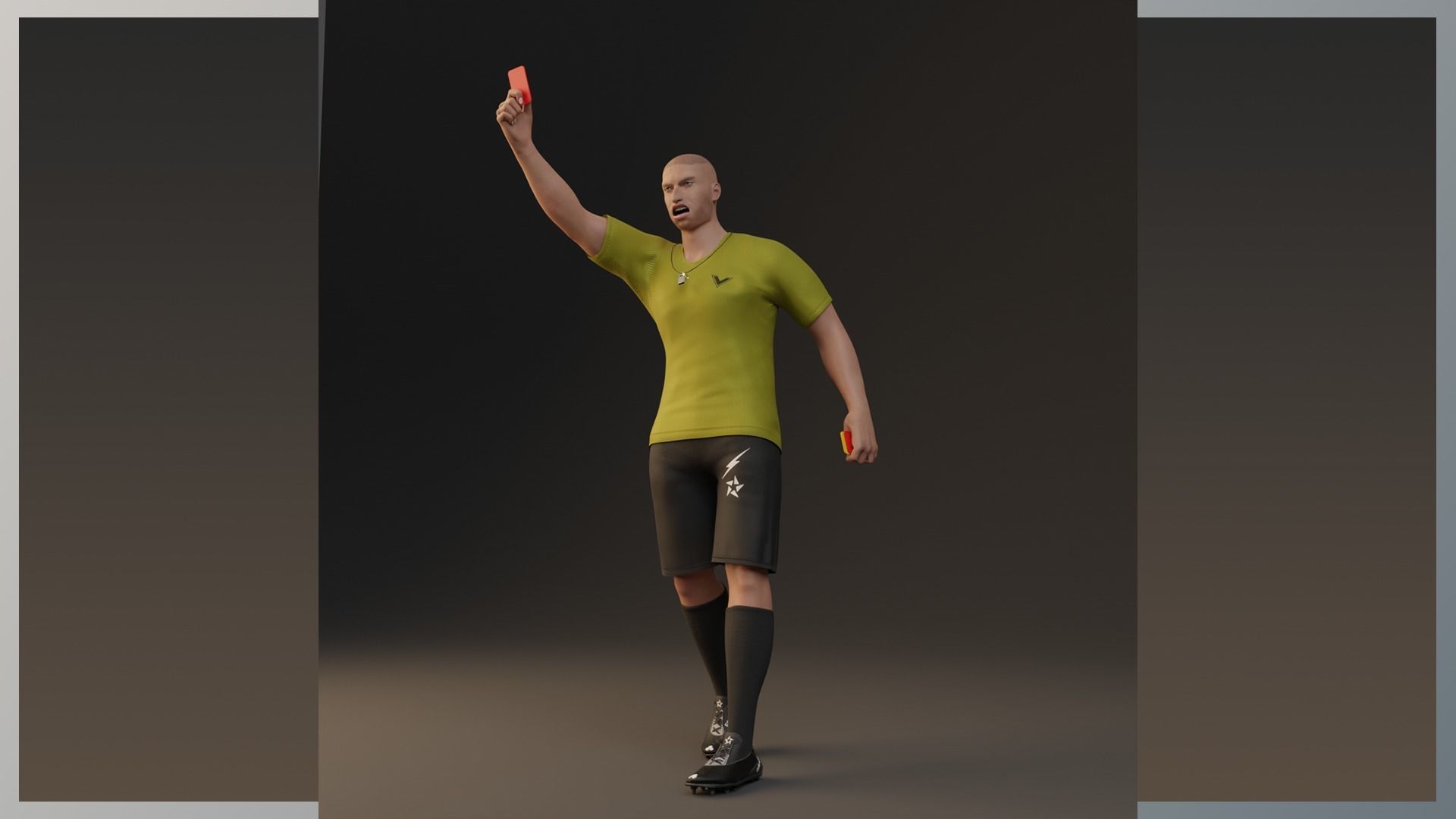 Football Referee game ready character Low-poly 3D model_2