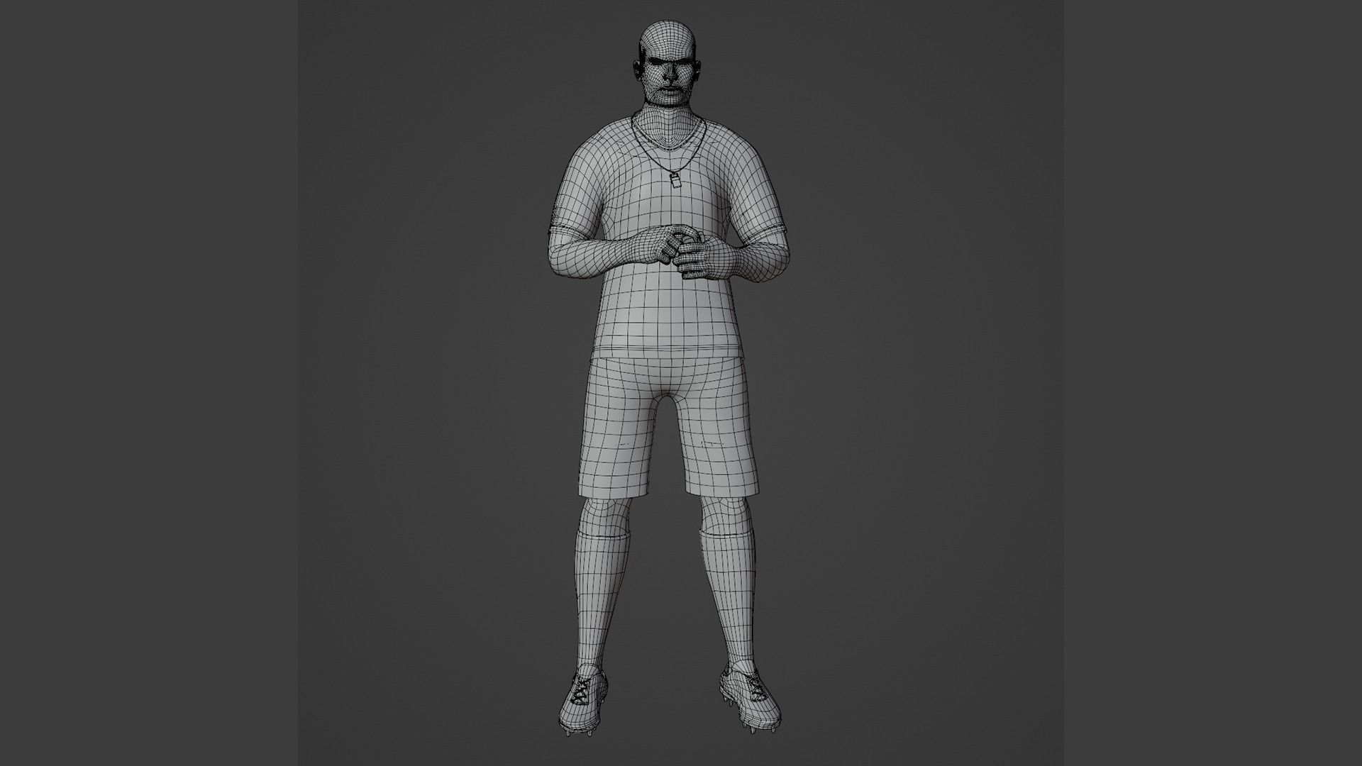 Football Referee game ready character Low-poly 3D model_7