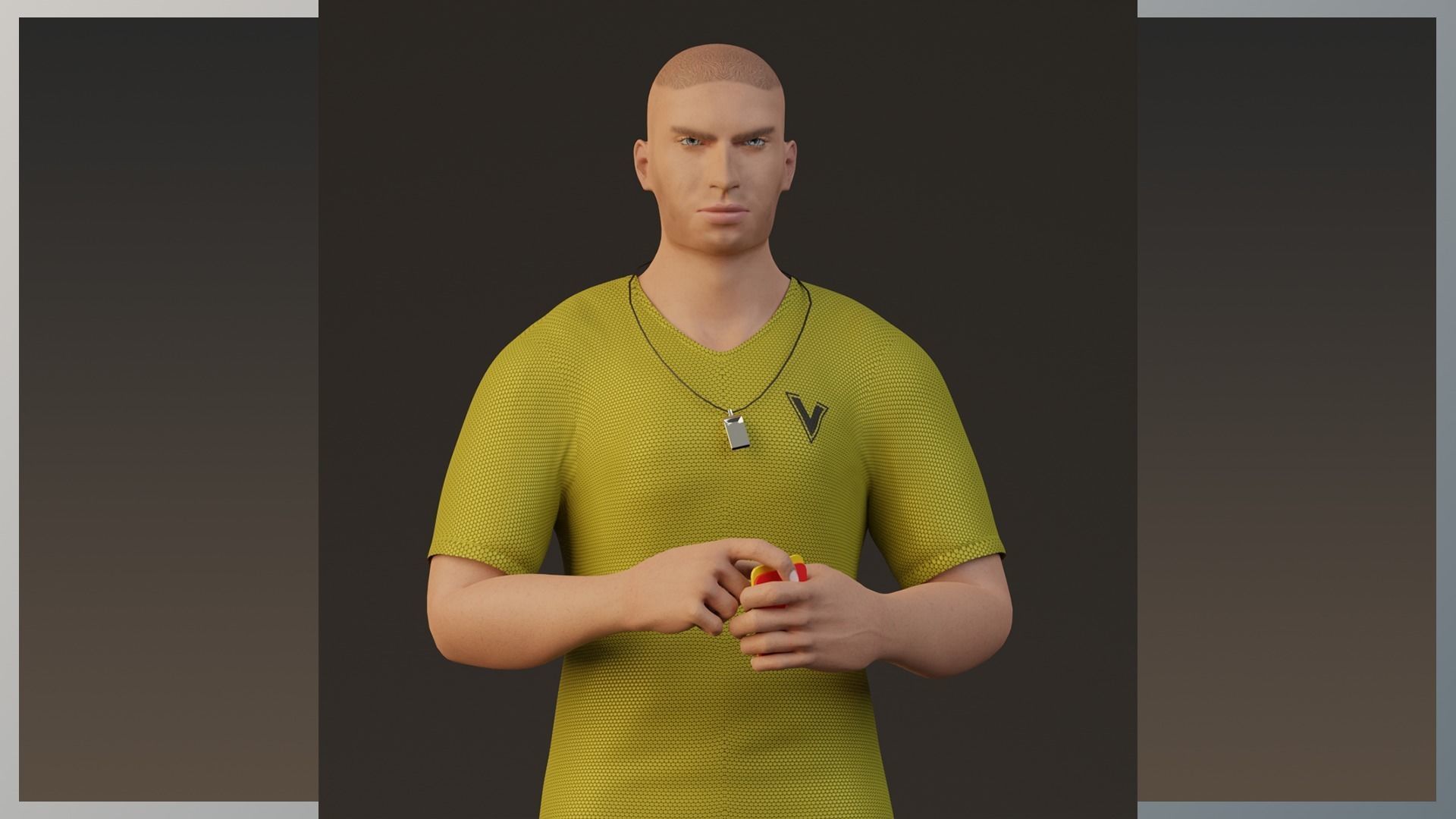 Football Referee game ready character Low-poly 3D model_4