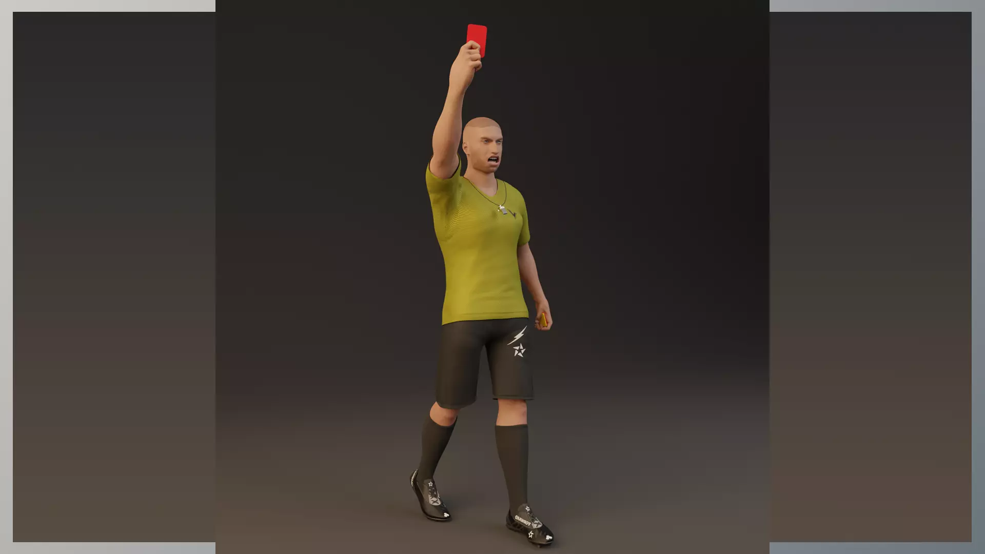 Football Referee game ready character Low-poly 3D model_0