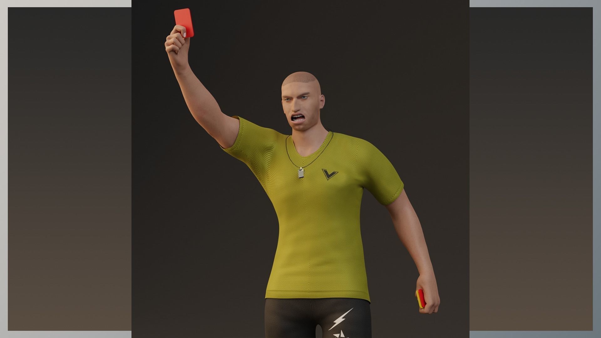 Football Referee game ready character Low-poly 3D model_3