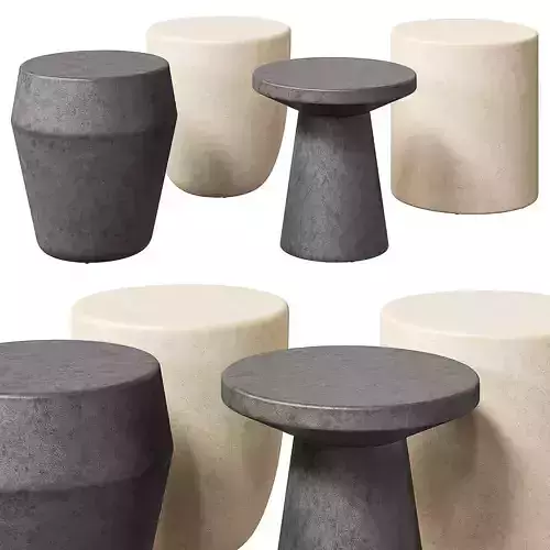 Restoration Hardware concrete side tables Terzo 3D model