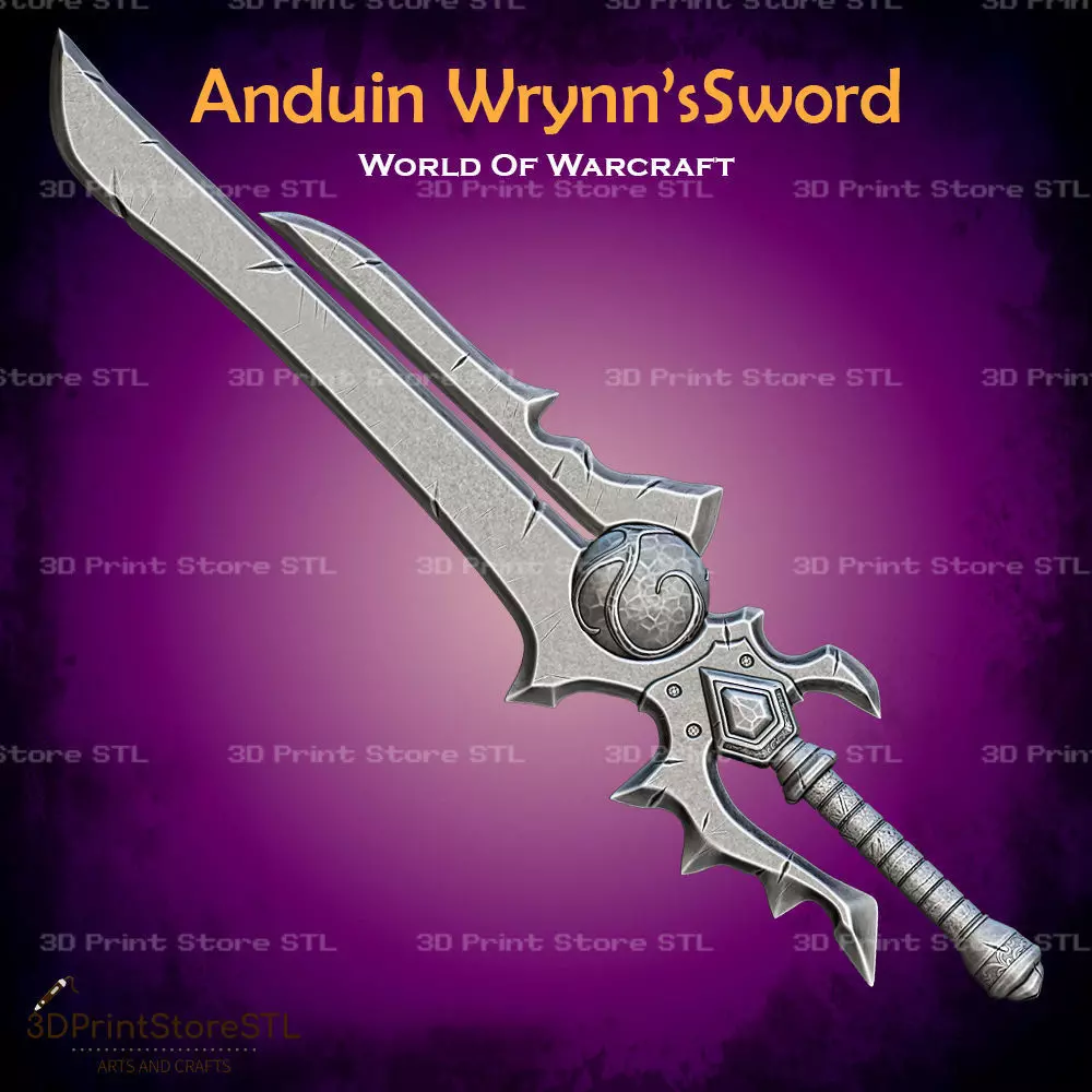 Anduin Wrynn Sword Cosplay World Of Warcraft - STL File 3D print model_0