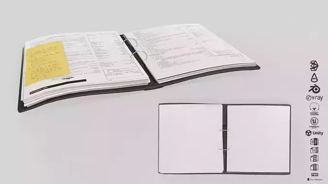 Ring Binder Low-poly 3D model