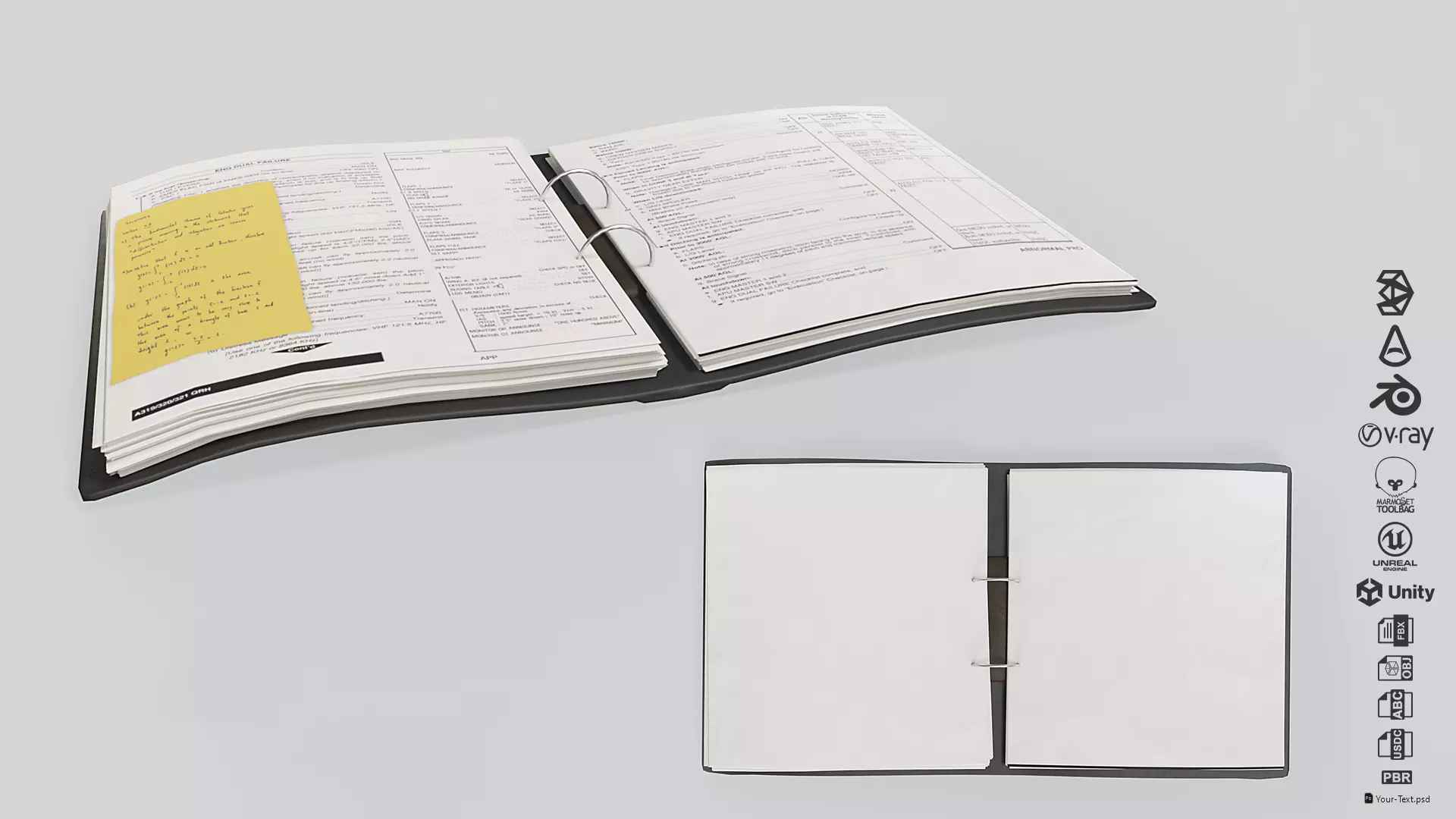 Ring Binder Low-poly 3D model_0