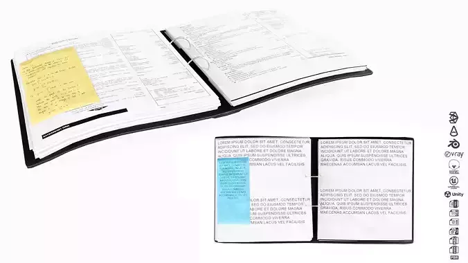 Ring Binder Low-poly 3D model